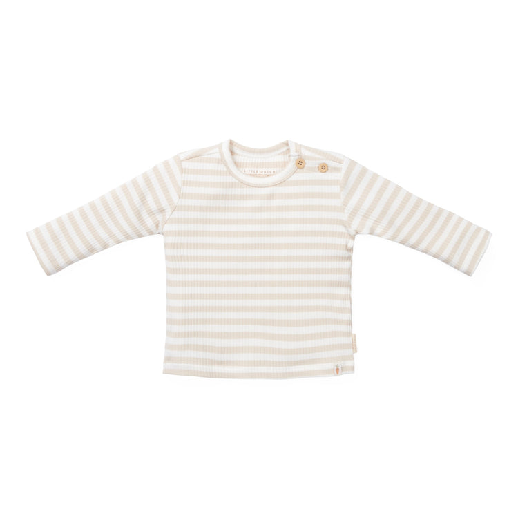 LITTLE DUTCH. T-shirt long sleeves Stripe Sand/White