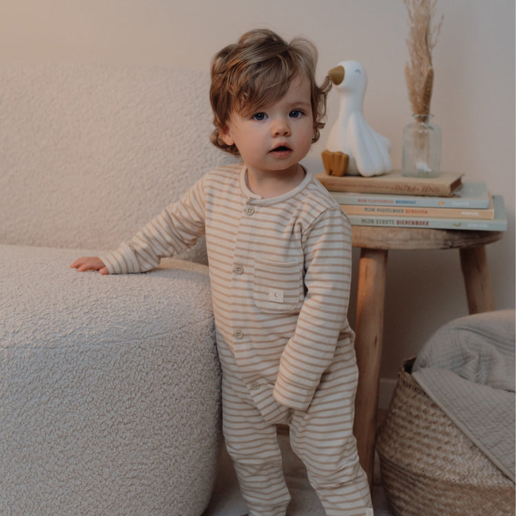 LITTLE DUTCH. One-Piece Pyjamas Natural Stripes