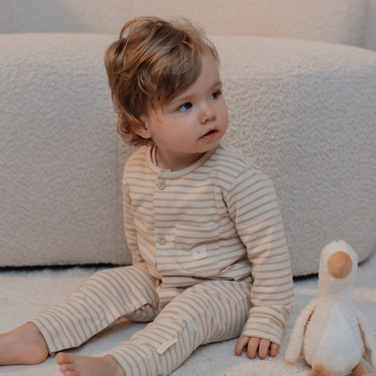LITTLE DUTCH. One-Piece Pyjamas Natural Stripes
