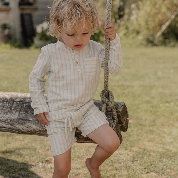 LITTLE DUTCH. Παντελονάκι κοντό Forest Green Stripe