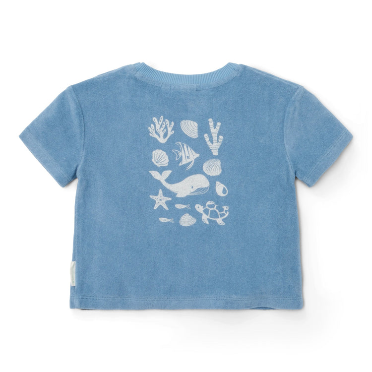 LITTLE DUTCH. Σετ μπλουζάκι και κοντό παντελονάκι Ocean Sea Life Ocean Blue