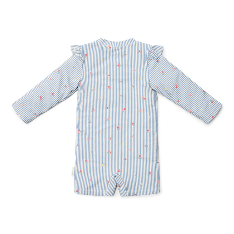 LITTLE DUTCH. Swimsuit long sleeves Sunny Flowers Blue