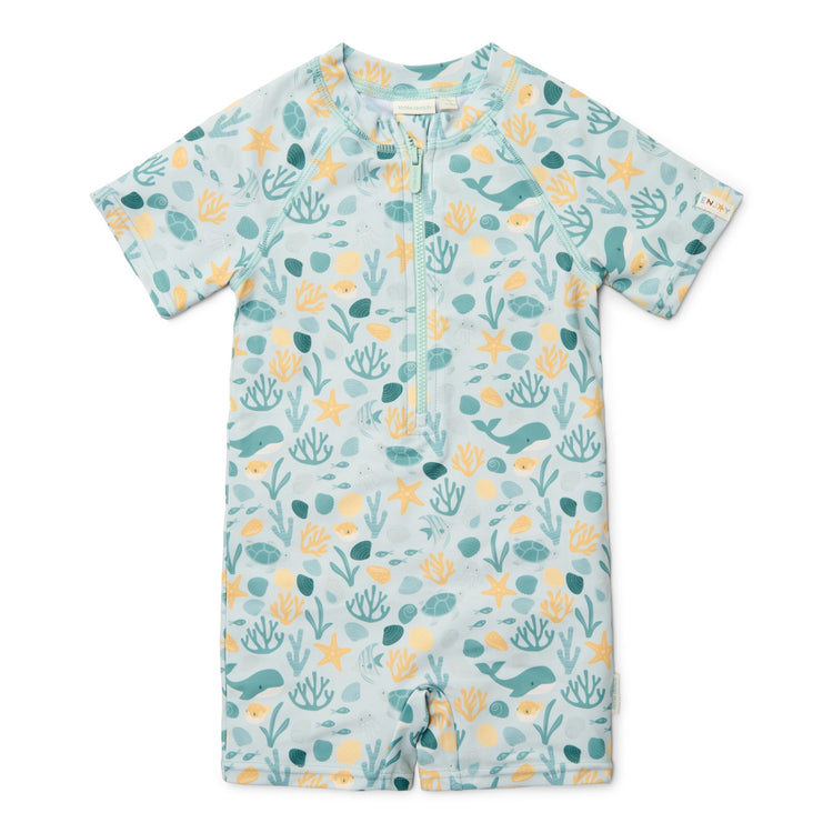 LITTLE DUTCH. Swimsuit short sleeves Seashells Multi-colour
