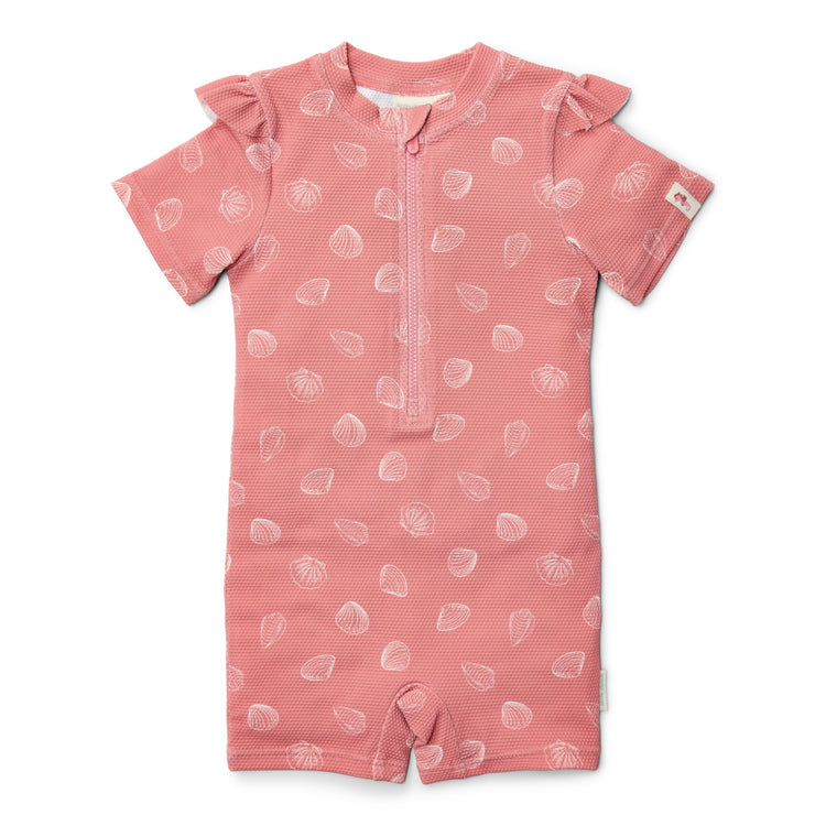 LITTLE DUTCH. Ολόσωμο κοντομάνικο μαγιό Ocean Treasures Pink