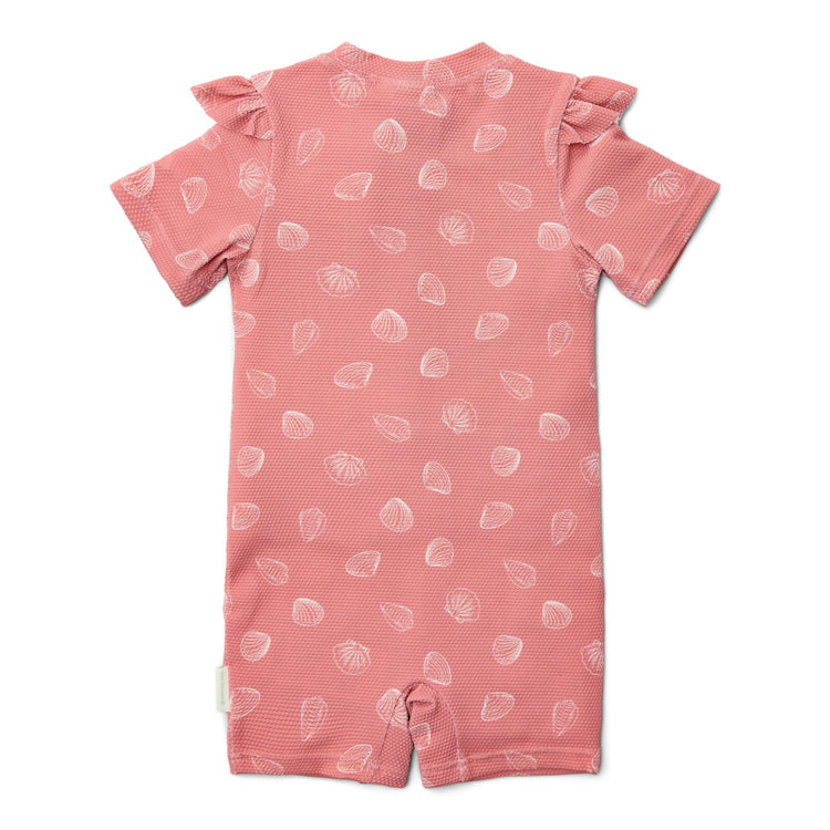 LITTLE DUTCH. Ολόσωμο κοντομάνικο μαγιό Ocean Treasures Pink