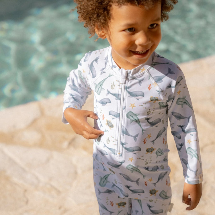 LITTLE DUTCH. Μπλουζάκι κοντομάνικο με προστασία UV Ocean Multi-colour