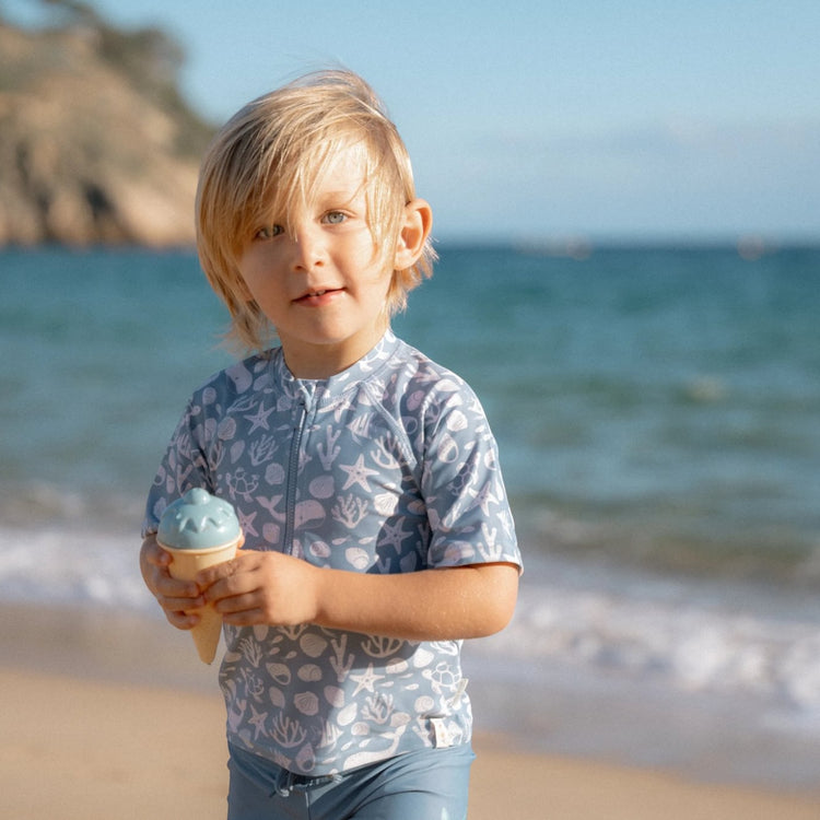 LITTLE DUTCH. Μπλουζάκι κοντομάνικο με προστασία UV Sea Life Ocean Blue