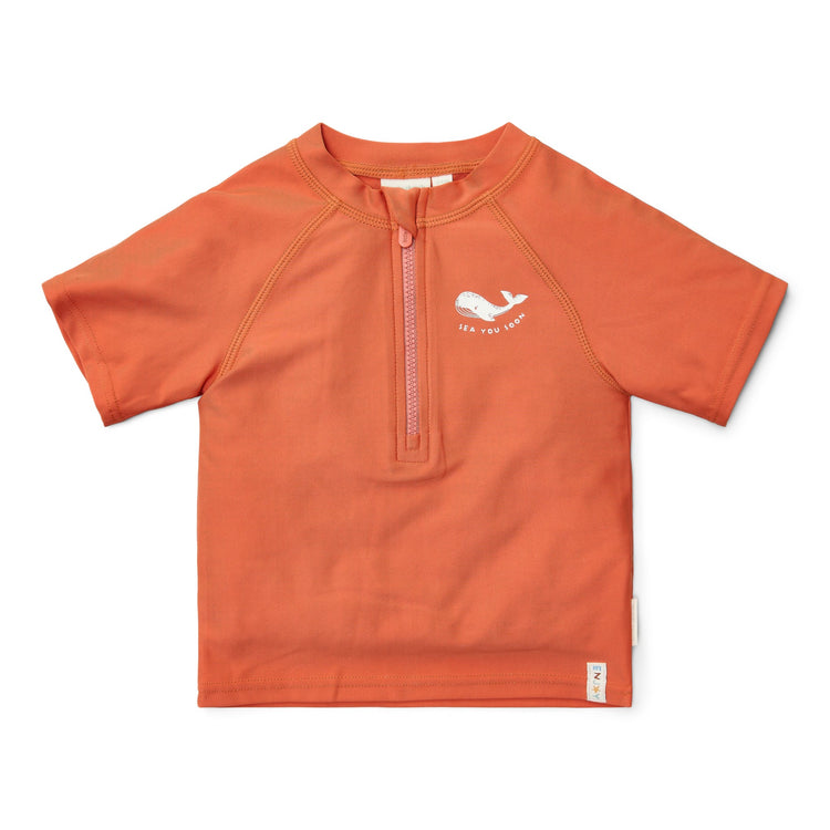 LITTLE DUTCH. Μπλουζάκι κοντομάνικο με προστασία UV Sea Life Coral Red