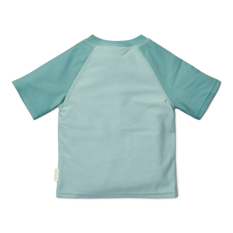 LITTLE DUTCH. Rash guard short sleeves Seashells Surf Blue