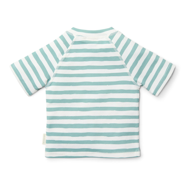 LITTLE DUTCH. Rash guard short sleeves Stripes Surf Blue