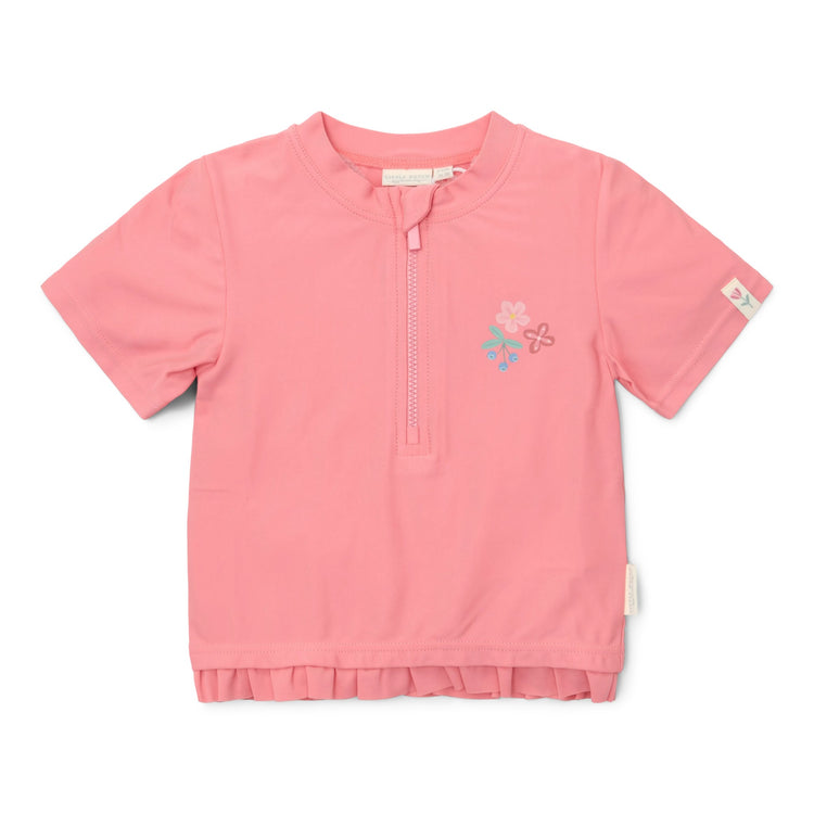 LITTLE DUTCH. Rash guard short sleeves Sunny Flowers Rouge