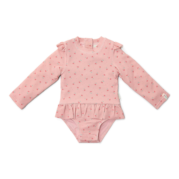 LITTLE DUTCH. Ολόσωμο μακρυμάνικο μαγιό για κορίτσια Sunny Flowers Blush