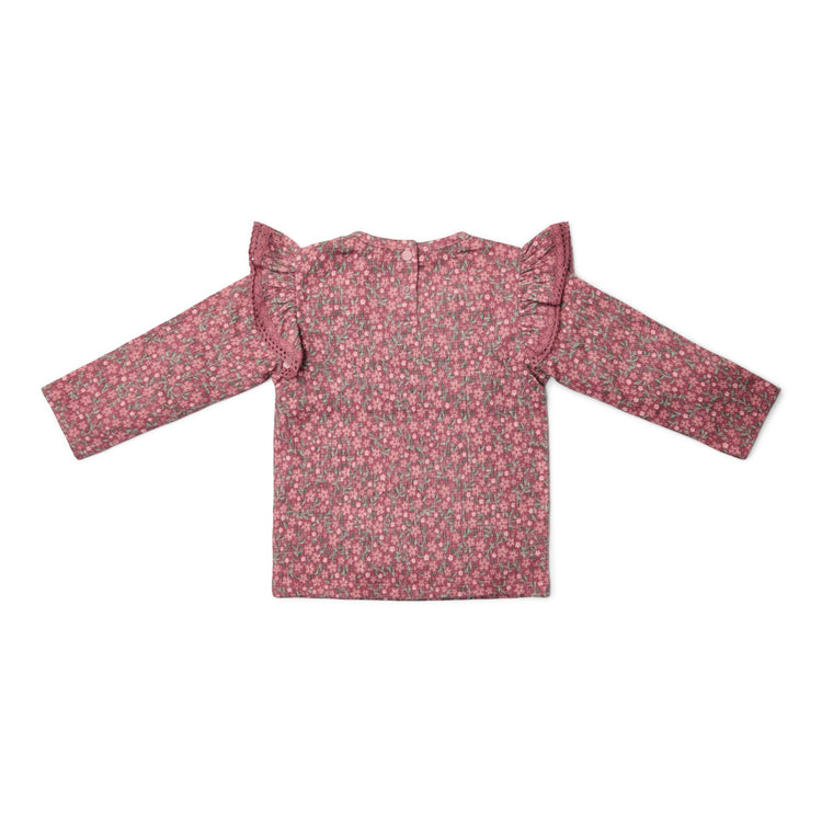 LITTLE DUTCH. Μπλουζάκι μακρυμάνικο με βολάν Rouge Flower