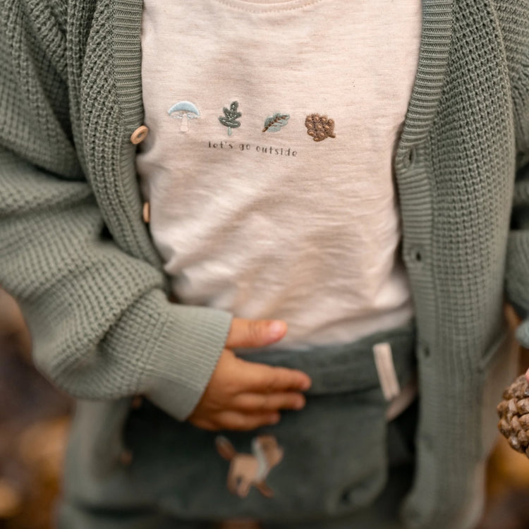 LITTLE DUTCH. T- shirt long sleeves with embroidery Sand Melee