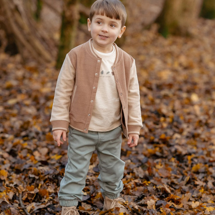 LITTLE DUTCH. T- shirt long sleeves with embroidery Sand Melee