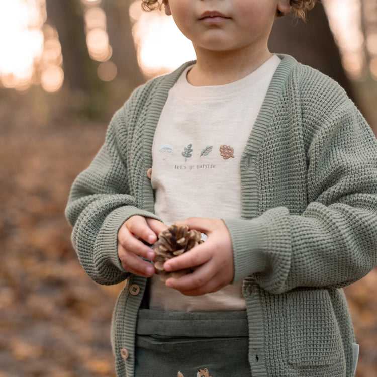LITTLE DUTCH. T- shirt long sleeves with embroidery Sand Melee