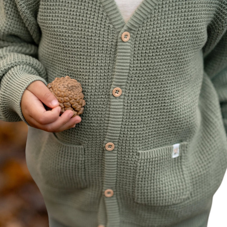 LITTLE DUTCH. Knitted cardigan Forest Green