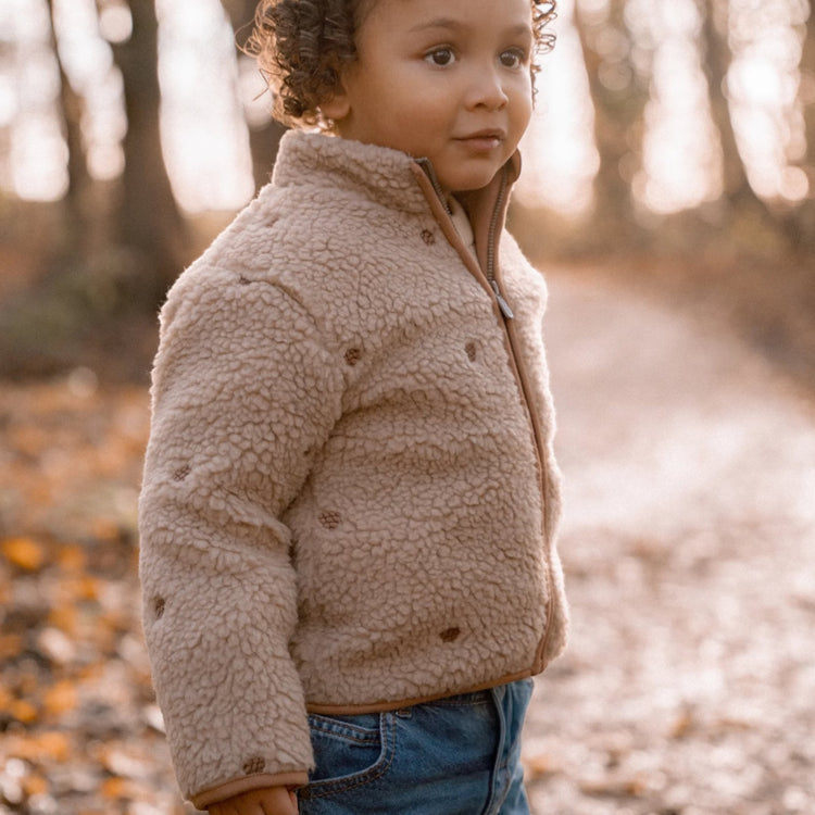 LITTLE DUTCH. Teddy cardigan Taupe