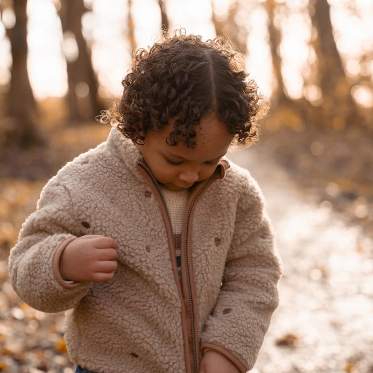 LITTLE DUTCH. Teddy cardigan Taupe