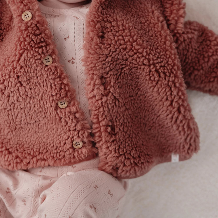 LITTLE DUTCH. Teddy cardigan Pink Blush - 68