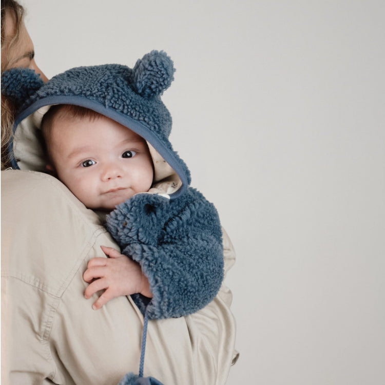 LITTLE DUTCH. Ζακέτα teddy Stone Blue - Νο 68
