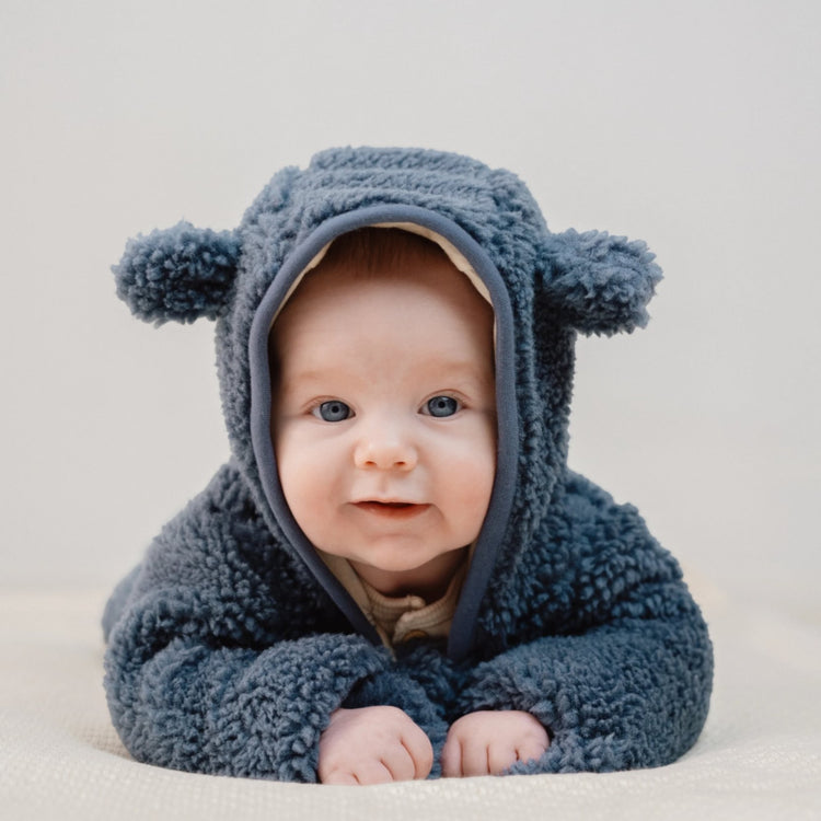 LITTLE DUTCH. Ζακέτα teddy Stone Blue - Νο 68