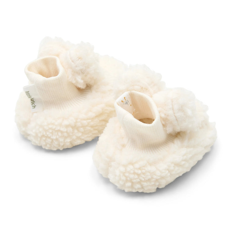 LITTLE DUTCH. Teddy booties Off White - Size 2 (3-9 months)
