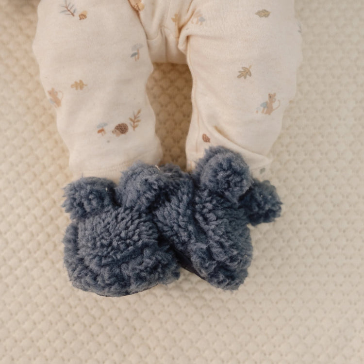 LITTLE DUTCH. Teddy booties Stone Blue - Size 2 (3-9 months)