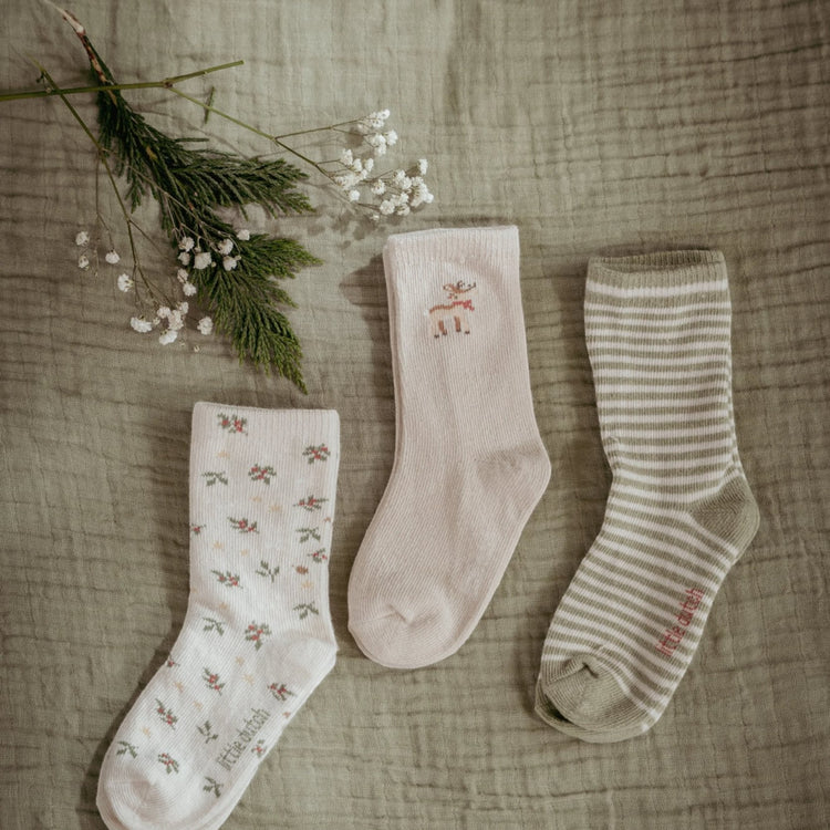 LITTLE DUTCH. Socks set of 3 Little Christmas - 20/22