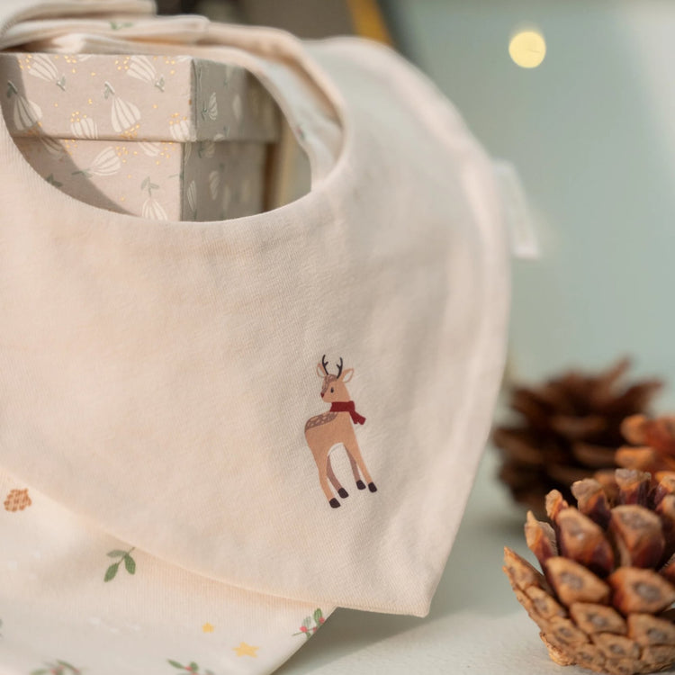 LITTLE DUTCH. Σετ 2 σαλιάρες-μπαντάνες Little Christmas - One Size