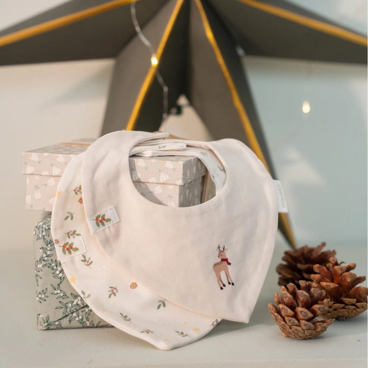LITTLE DUTCH. Σετ 2 σαλιάρες-μπαντάνες Little Christmas - One Size