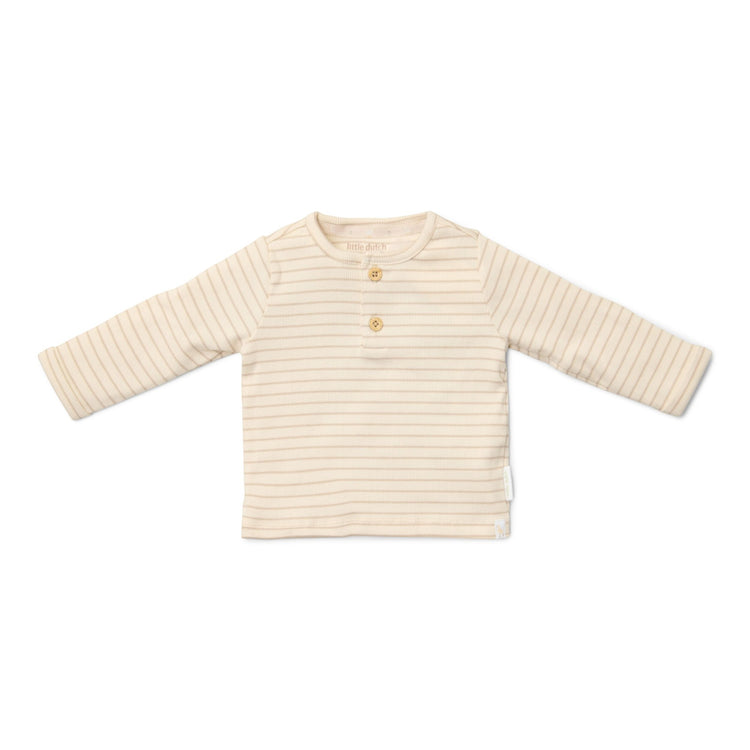 LITTLE DUTCH. T-shirt long sleeves Soft Beige Stripe NOOS