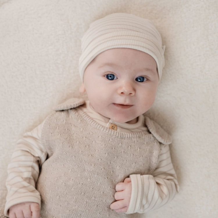 LITTLE DUTCH. Σκουφάκι Soft Beige Stripe