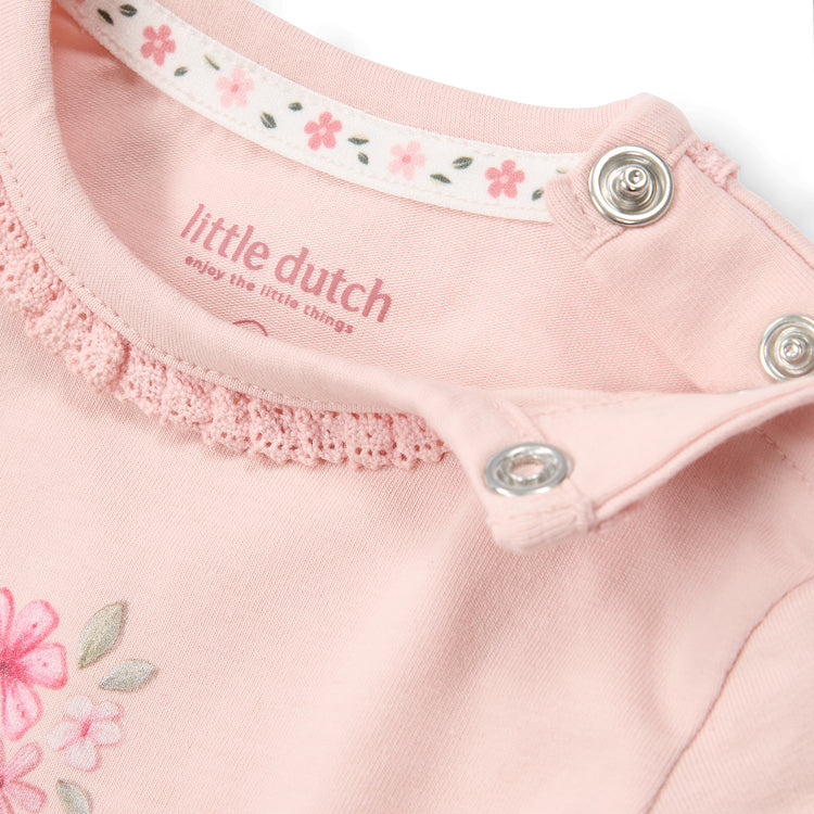 LITTLE DUTCH. Short sleeve bodysuit pink Blossom