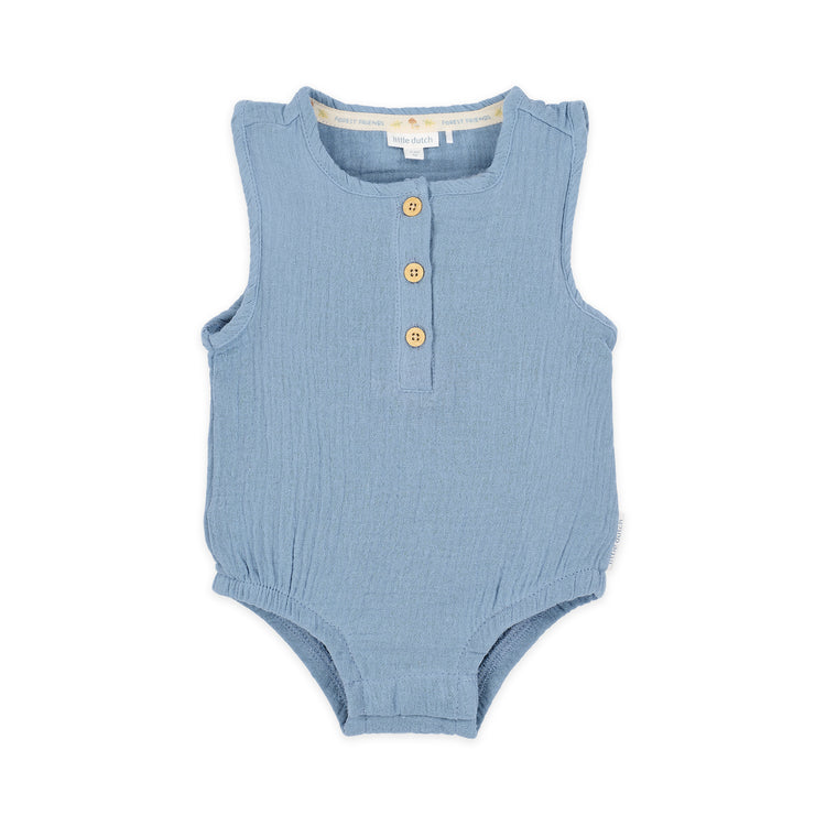 LITTLE DUTCH. Sleeveless bodysuit blue Stone Blue