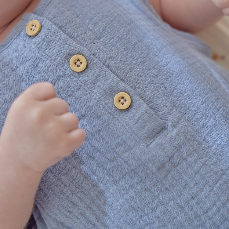 LITTLE DUTCH. Sleeveless bodysuit blue Stone Blue