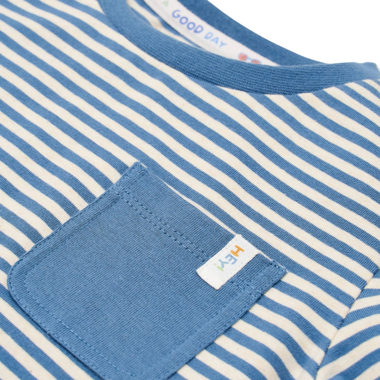 LITTLE DUTCH. Μπλουζάκι κοντομάνικο Indigo Sand stripe