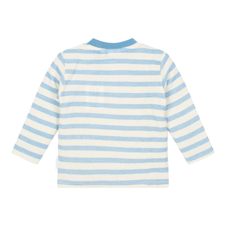 LITTLE DUTCH. T-shirt long sleeves Steel Blue stripe