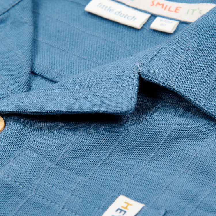 LITTLE DUTCH. Blouse short sleeves Indigo
