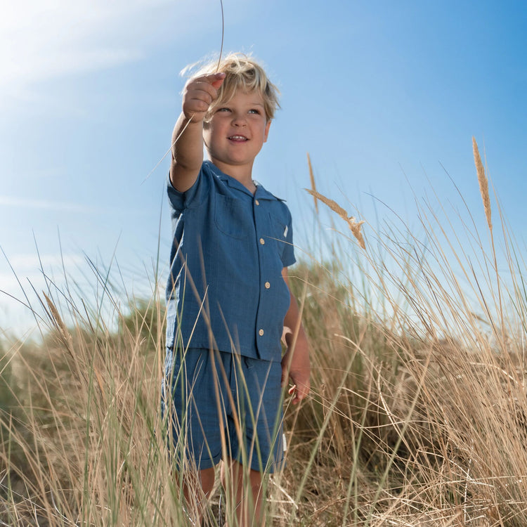 LITTLE DUTCH. Blouse short sleeves Indigo
