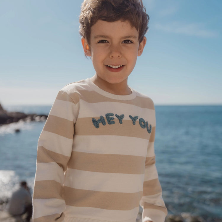 LITTLE DUTCH. Sweater Biscuit Stripe