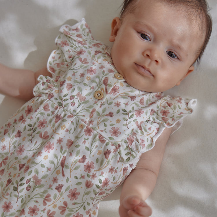 LITTLE DUTCH. Short dungaree white Fairy Wonders