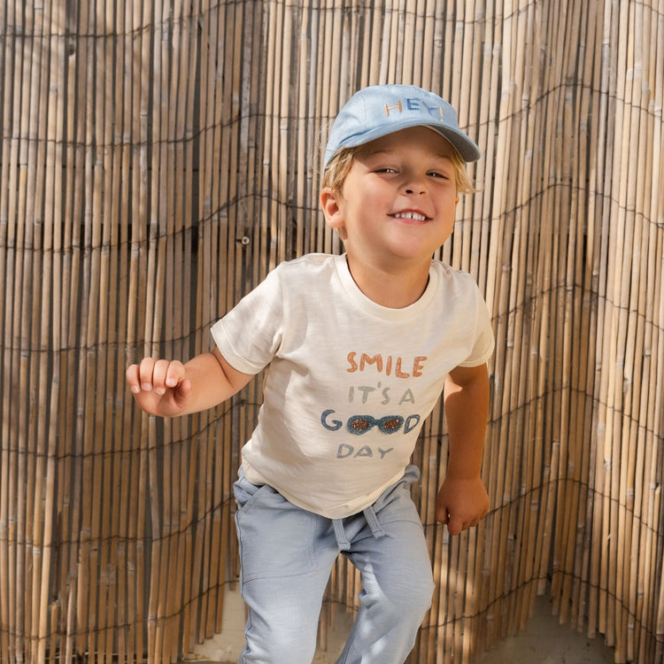 LITTLE DUTCH. Τζόκευ με σχέδιο HEY! Denim