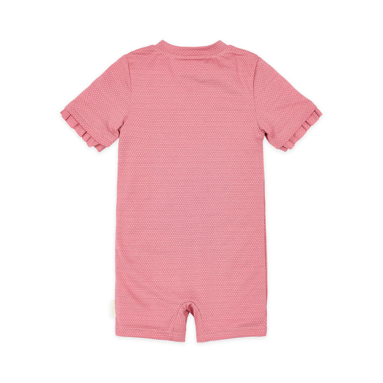 LITTLE DUTCH. Ολόσωμο κοντομάνικο μαγιό Dreamy Pink Sparkle