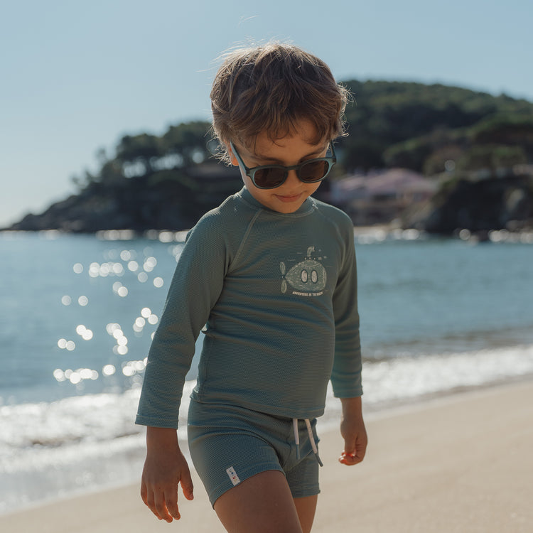 LITTLE DUTCH. Μπλουζάκι μακρυμάνικο με προστασία UV Ocean Green