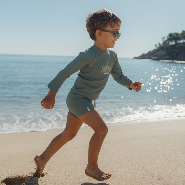 LITTLE DUTCH. Μπλουζάκι μακρυμάνικο με προστασία UV Ocean Green