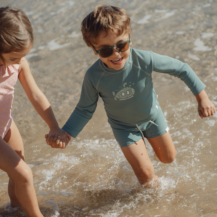 LITTLE DUTCH. Μπλουζάκι μακρυμάνικο με προστασία UV Ocean Green