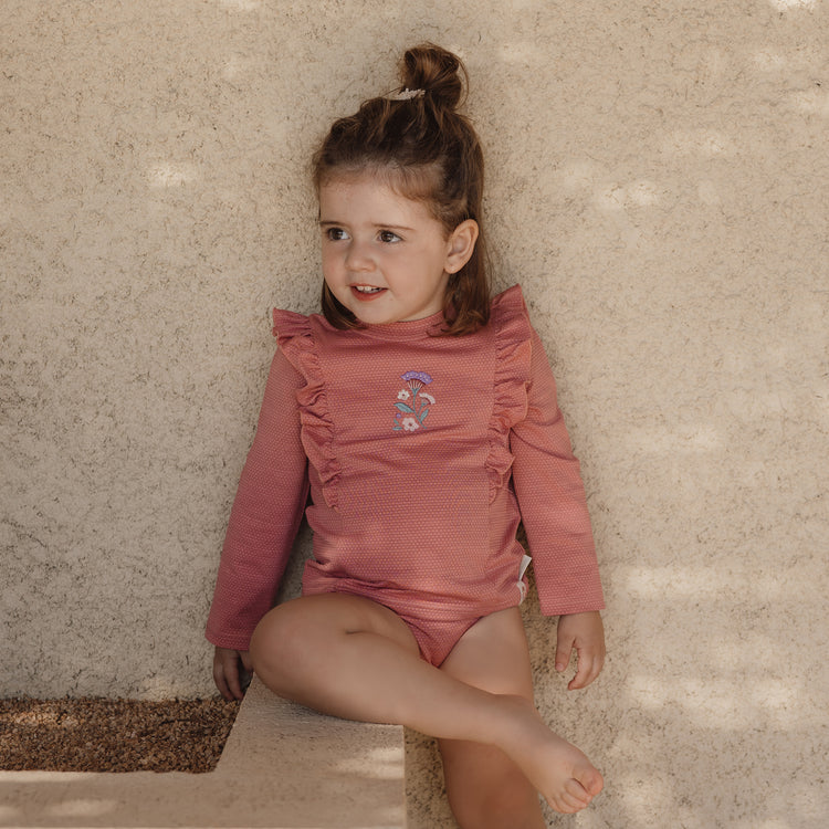 LITTLE DUTCH. Μπλουζάκι μακρυμάνικο με προστασία UV Dreamy Pink Sparkle