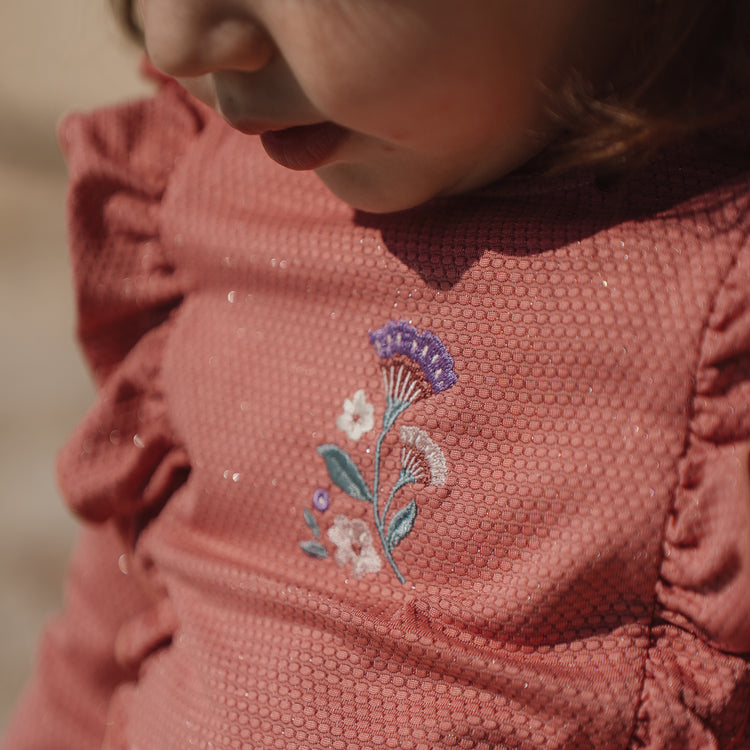 LITTLE DUTCH. Long Sleeve Swim Shirt Dreamy Pink Sparkle