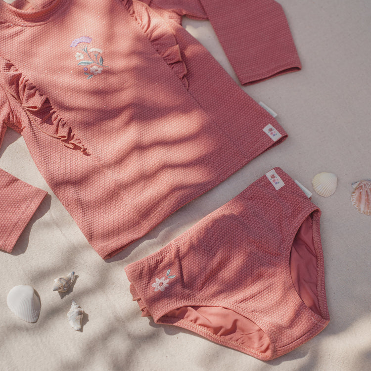 LITTLE DUTCH. Long Sleeve Swim Shirt Dreamy Pink Sparkle